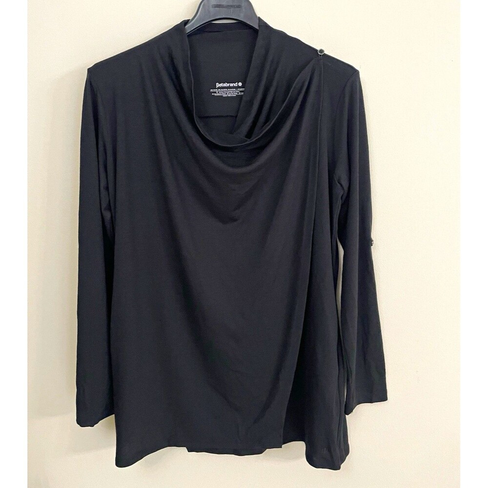 Betabrand Liz True Wrap Tunic cowl neckline Long sleeve size L